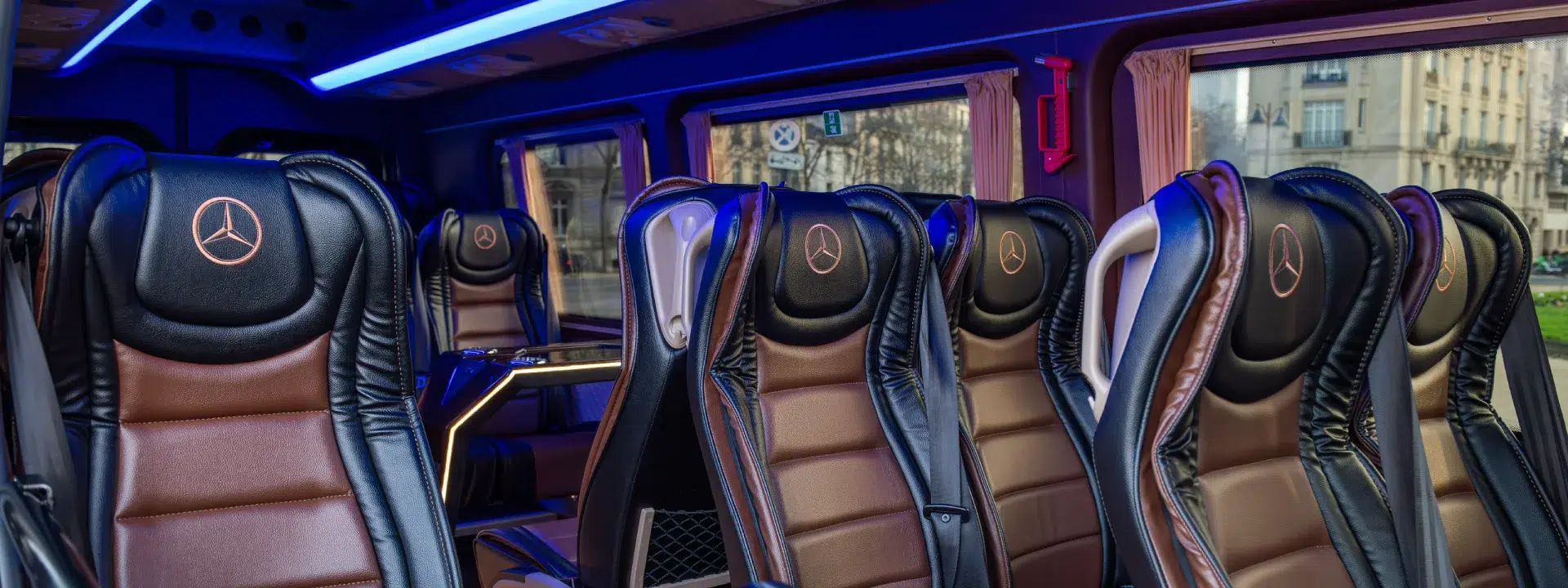 Premium coach interior in Paris